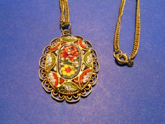 Vintage Mosaic Tile Necklace