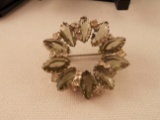 Vintage Smoke Gray Rhinestone Brooch