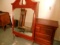 Vintage Dresser with Mirror, Cherry Finish