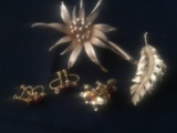 Lot of 4 Vintage Brooches and Earrings