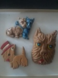 Lot of 3 Vintage Dog Brooches