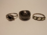 Lot of 3, Vintage Sterling Silver rings