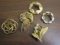 Lot of 5 Gold Tone Brooches, 1 signed BFK