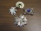 Lot of 4 Vintage Silver Tone Brooches