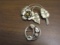 Lot of 2 Vintage Silver Tone Brooches