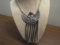 Vintage Large Silver Tone Egyptian Dangle Necklace