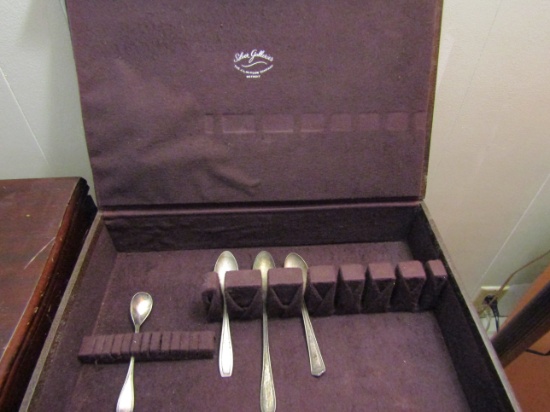 Lot of 5 Silver Galleries Chest and 4 Spoons
