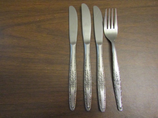 Lot of 4 T & N Stainless Steel, Rose Design