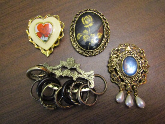 Lot of 4 Vintage Brooches