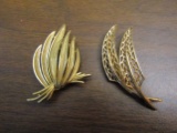 Lot of 2 Vintage Gold Tone Trifari Brooches