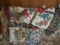 Set of 4, Vintage Throw Blankets and Pillows, Birds