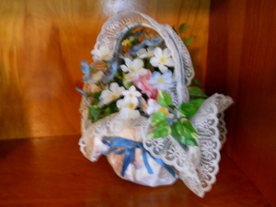Vintage Basket with Flowers