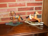 Lot of 2, Vintage small Rocking Horses Decor