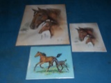 Lot of 3, Vintage Horse Prints, Ruane Manning