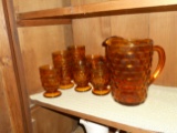 Lot of Glass Pitcher and cups