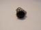 Vintage Modernist Sterling Silver Black Stone Ring