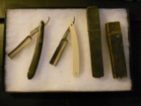 Vintage Lot, 2 Straight Razors and 2 Cases, Sheffield