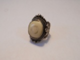 Vintage Silver and Ivory Ring