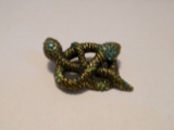 Vintage Double Head Rhinestone Snakes Brooch