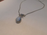 Vintage Blue Kavachon Sterling Necklace