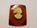 Vintage Bakelite Cameo Brooch