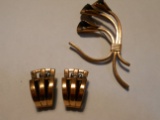 Vintage Renoir Copper Brooch and Earrings