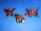 Lot of 3 Butterfly Brooches