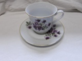 Vintage Purple Flower Teacup