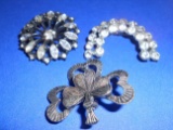 Lot of 3 Vintage Brooches