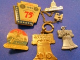 Lot of 5 Pins, Pewter