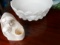 Milk Glass Bowl and Candleholder