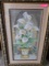 Baderian Lily Column Painting, Antique Framed