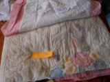 Vintage Handmade Baby Quilt and Pillow Sham