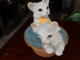 Vintage Large Cats in a Basket