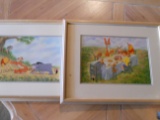 Lot of 2 Winnie the Pooh Pictures, Framed