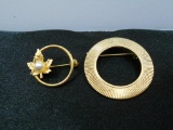 Lot of 2 Vintage Brooches