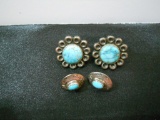 Vintage Lot of 2 Turquoise Earrings