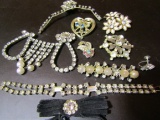 Lot of Rhinestone Jewelry and Pieces