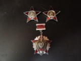 Lot of 3, Soviet Red Star Pins, Repro