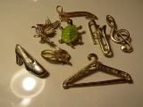 Lot of 8 Vintage Brooches, Turtle, Bird