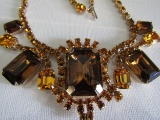 Vintage Highend Amber Rhinestone Necklace