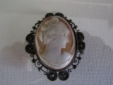 Antique/Vintage Silver Shell Cameo Brooch