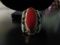 Tibetan Red Coral and Turqoise Silver Ring