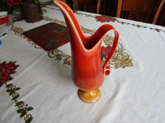 Vintage Orange Slag Glass Pitcher