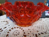 Vintage Carnival Glass Flower Design Dish