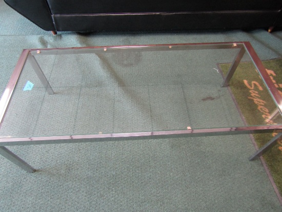 Glass and Metal Coffee Table