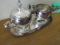 Wm. Rogers Creamer, Sugar and Tray, Silver Plate