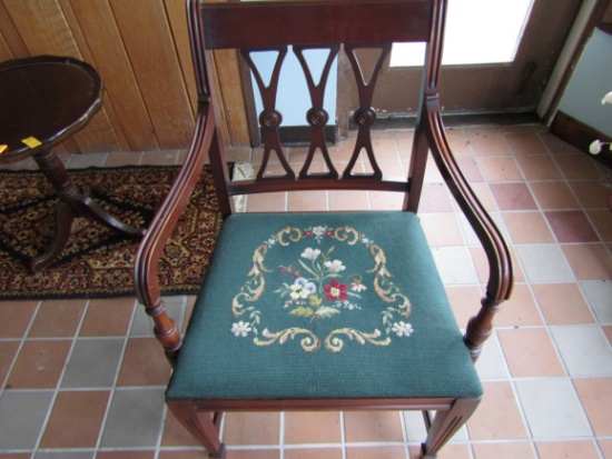 Vintage Chair, Needlepoint cushion