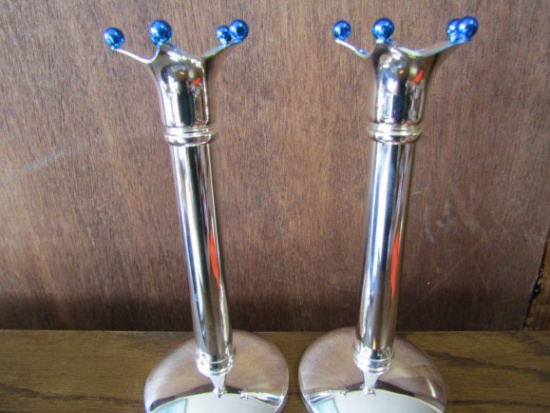 2 Silver Plated Candlesticks by Elegant Living