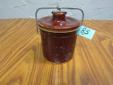 Small Brown Crock with Lid